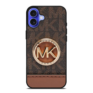 MICHAEL KORS LOGO MK WALLET BROWN iPhone 16 Plus Case Cover